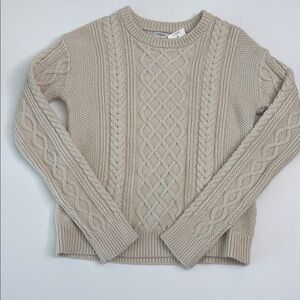 J.Crew Factory Natural Cable Knit Cotton Sweater Size XXS